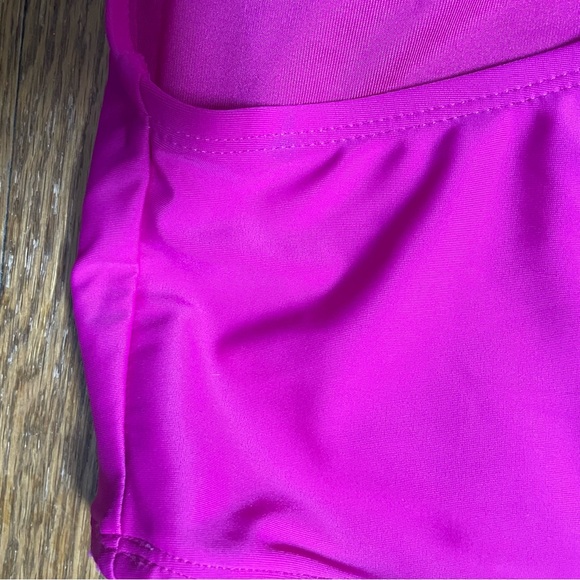 NWT DKNY Hot  Pink Two Piece Swimsuit Ruffle Plunge Large Bikini Tankini V-neck - Picture 13 of 13